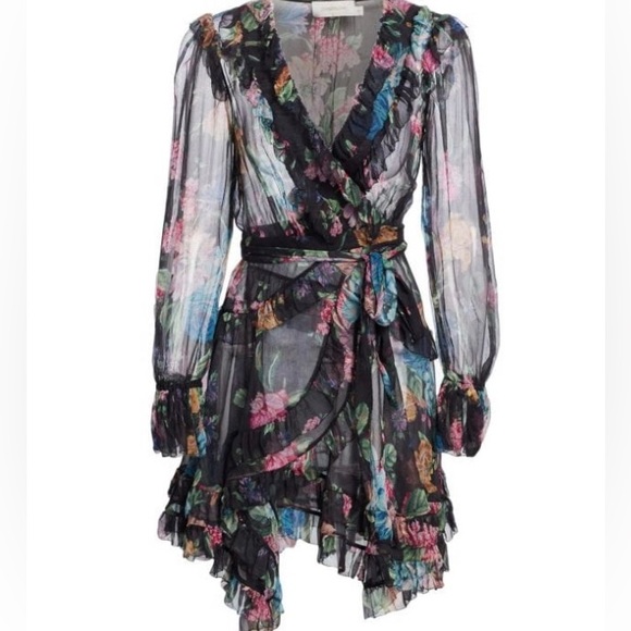 ZIMMERMANN SET Floral Print Mini Ruffle Dress - Picture 6 of 12